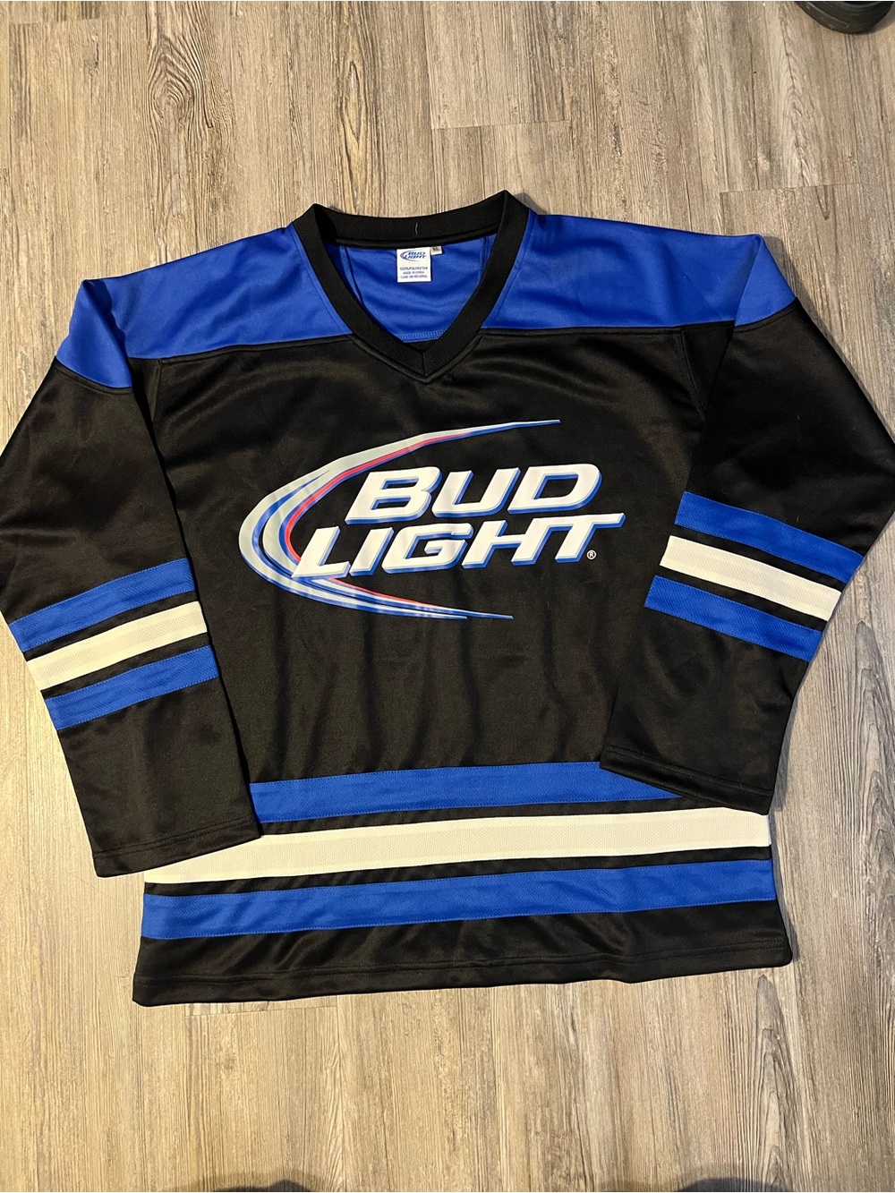Vintage Bud Light Hockey Jersey Mens XL Official Beer Anheuser-Busch St Louis#00
